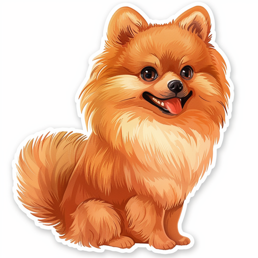 Sticker of a Pomeranian Dog majestic Expressive surreal Vinyl Decal Sticker for Car, Laptop, Tumbler and more # F013815
