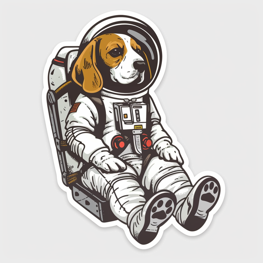 Beagle dog astronaut Vinyl Decal Sticker for Car, Laptop, Tumbler and more # F011963
