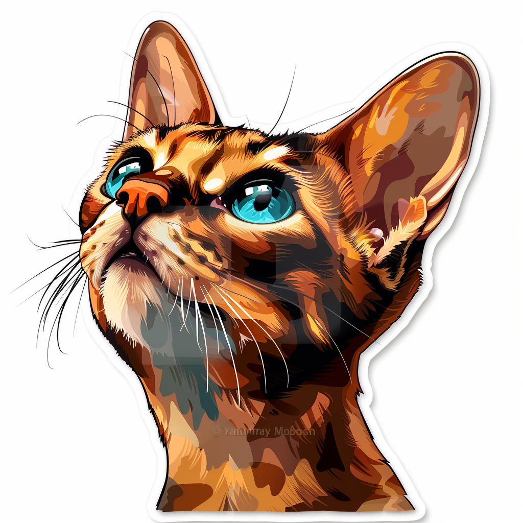 Abyssinian Cat Vinyl Decal Sticker for Car, Laptop, Tumbler and more # F08013
