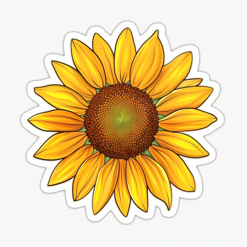 Sticker of a Sunflower  Vinyl Decal Sticker for Car, Laptop, Tumbler and more # F023377