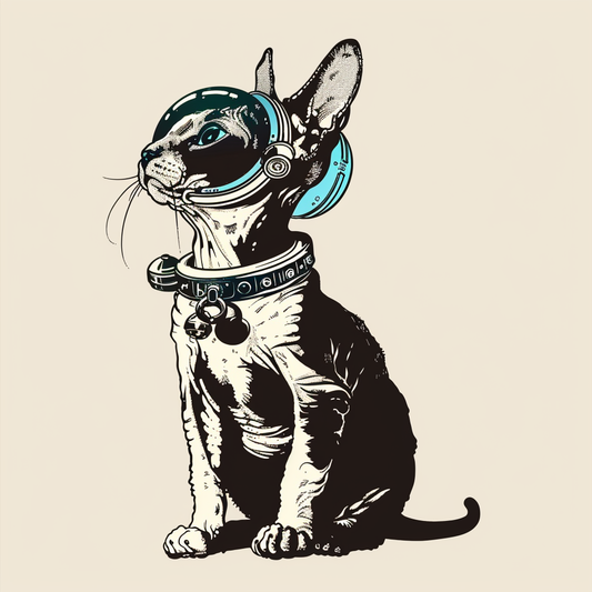 Adorable Cornish Rex Cat Expressive surreal Vinyl Decal Sticker for Car, Laptop, Tumbler and more # F021464-4" x 4"