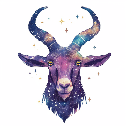 Goat majestic Expressive surreal Vinyl Decal Sticker for Car, Laptop, Tumbler and more # F020659-4" x 4"