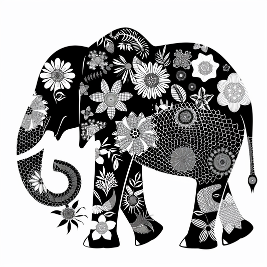 Elephant Expressive surreal Vinyl Decal Sticker for Car, Laptop, Tumbler and more # F022225-4" x 4"