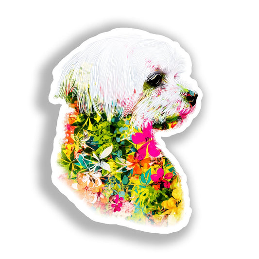 Maltese Dog Vinyl Decal Sticker for Car, Laptop, Tumbler and more # A019405-4" x 4"