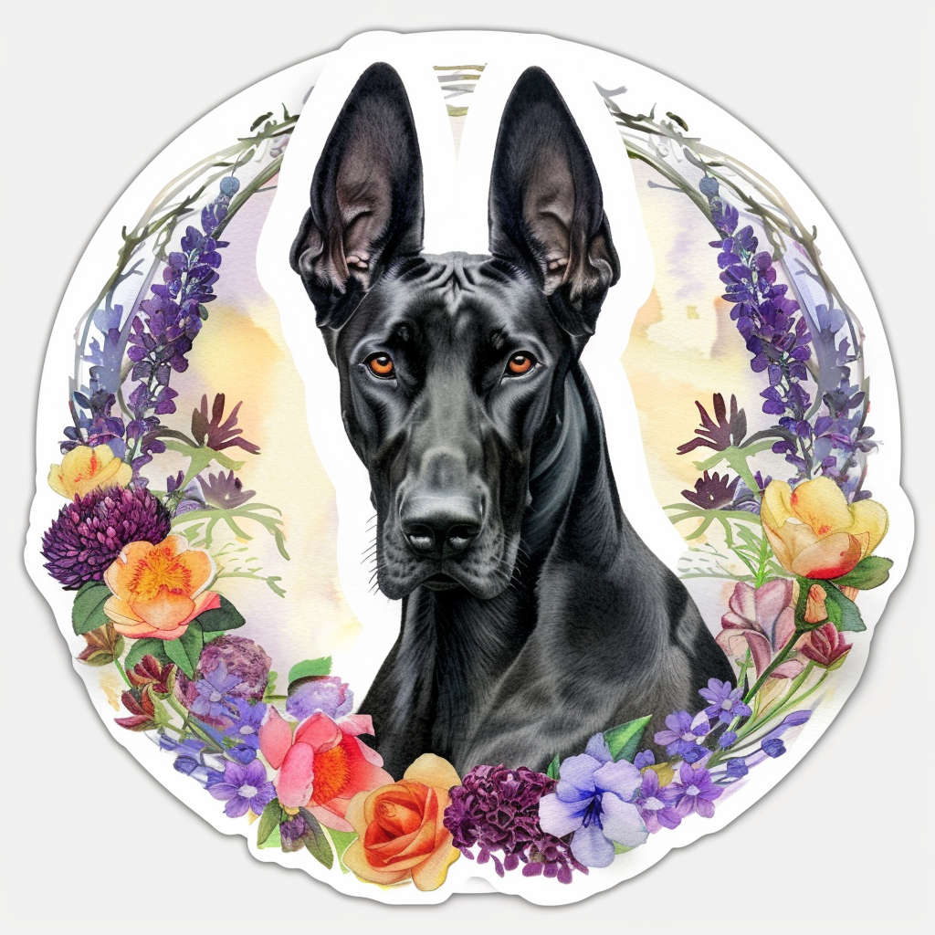 Great Dane Dog Expressive surreal Vinyl Decal Sticker for Car, Laptop, Tumbler and more # F022856