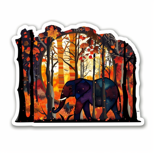 Elephant Expressive surreal Vinyl Decal Sticker for Car, Laptop, Tumbler and more # F022239-4" x 4"