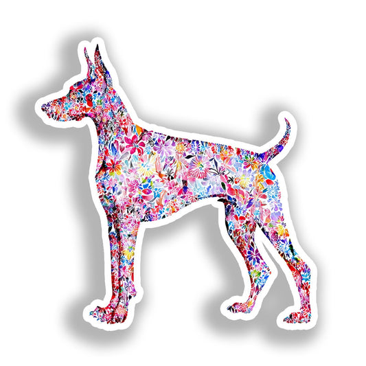 Doberman Pnscher Dog Vinyl Decal Sticker for Car, Laptop, Tumbler and more # A019673-4" x 4"