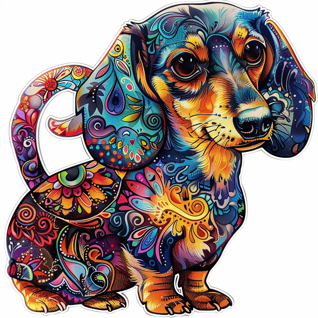 Dachshund Dog Heartcore Vinyl Decal Sticker for Car, Laptop, Tumbler and more # F012808