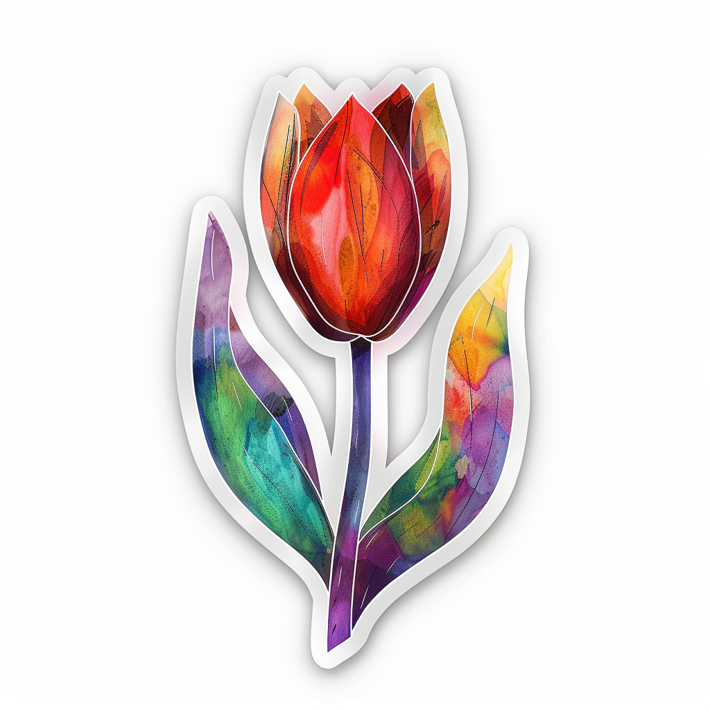 Sticker of a Tulip flower Vinyl Decal Sticker for Car, Laptop, Tumbler and more # F023450