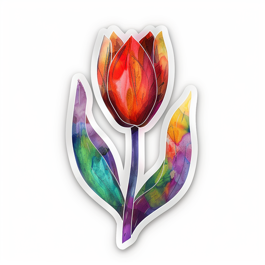 Sticker of a Tulip flower Vinyl Decal Sticker for Car, Laptop, Tumbler and more # F023450