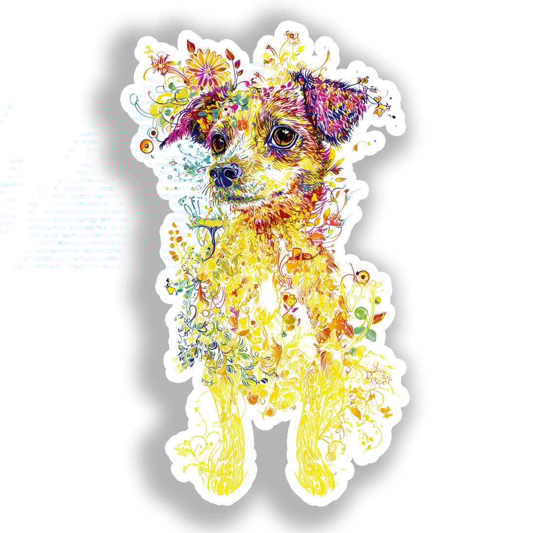 Medium Breed Dog Vinyl Decal Sticker for Car, Laptop, Tumbler and more # A019352-4" x 4"
