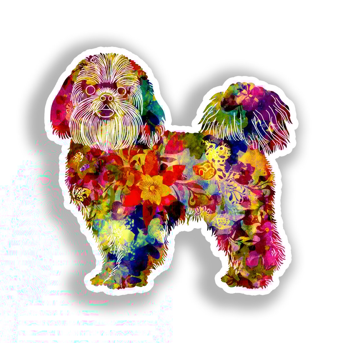 Shih Tzu Dog Vinyl Decal Sticker for Car, Laptop, Tumbler and more # A019177-4" x 4"