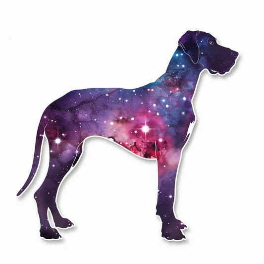 Adorable Great Dane Dog Expressive surreal Vinyl Decal Sticker for Car, Laptop, Tumbler and more # F017993