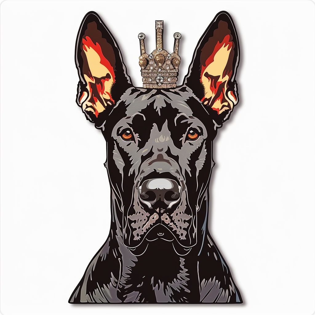 Great Dane Dog crowned majestic Expressive surreal Vinyl Decal Sticker for Car, Laptop, Tumbler and more # F017820