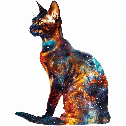 Abyssinian Cat astronaut majestic Expressive surreal Vinyl Decal Sticker for Car, Laptop, Tumbler and more # F021150-4" x 4"