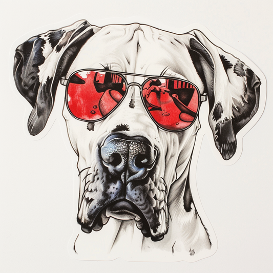 Great Dane Dog Expressive surreal Vinyl Decal Sticker for Car, Laptop, Tumbler and more # F022646
