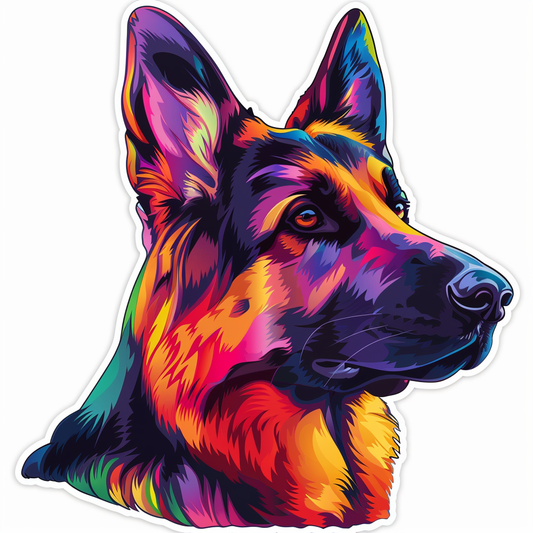 German Shepherd Dog cartoon Vinyl Decal Sticker for Car, Laptop, Tumbler and more # F011624