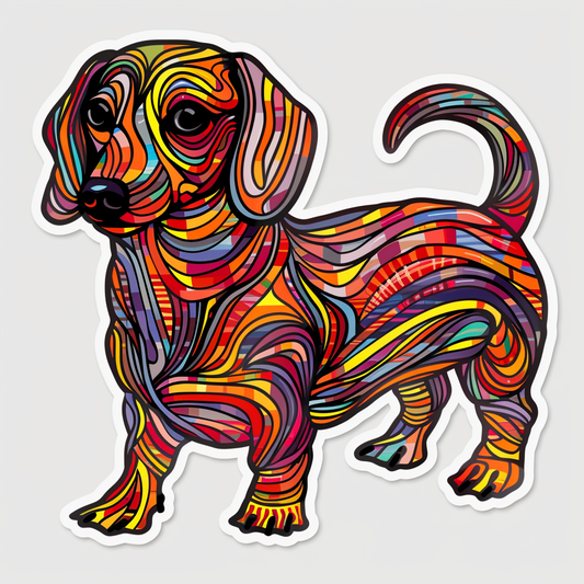 Dachshund Dog cartoon Vinyl Decal Sticker for Car, Laptop, Tumbler and more # F012918