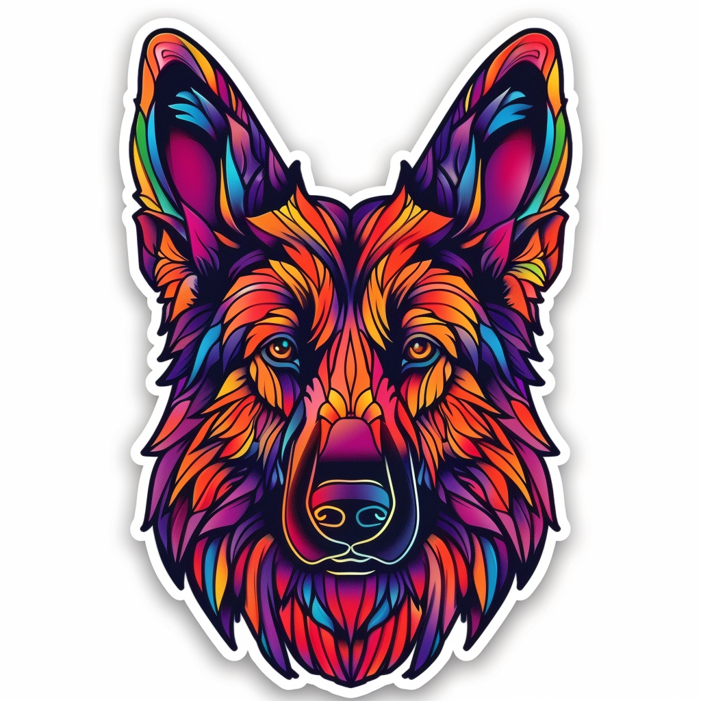 German Shepherd Dog cartoon Vinyl Decal Sticker for Car, Laptop, Tumbler and more # F011577