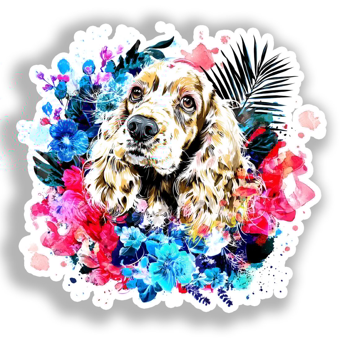 Cocker Spaniel Dog Vinyl Decal Sticker for Car, Laptop, Tumbler and more # A019771-4" x 4"