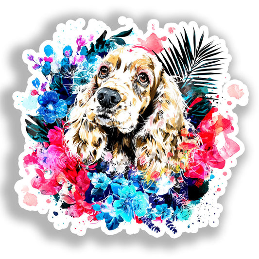 Cocker Spaniel Dog Vinyl Decal Sticker for Car, Laptop, Tumbler and more # A019771-4" x 4"
