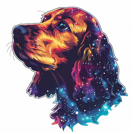 Cocker Spaniel Dog majestic Expressive surreal Vinyl Decal Sticker for Car, Laptop, Tumbler and more # F020337-4" x 4"