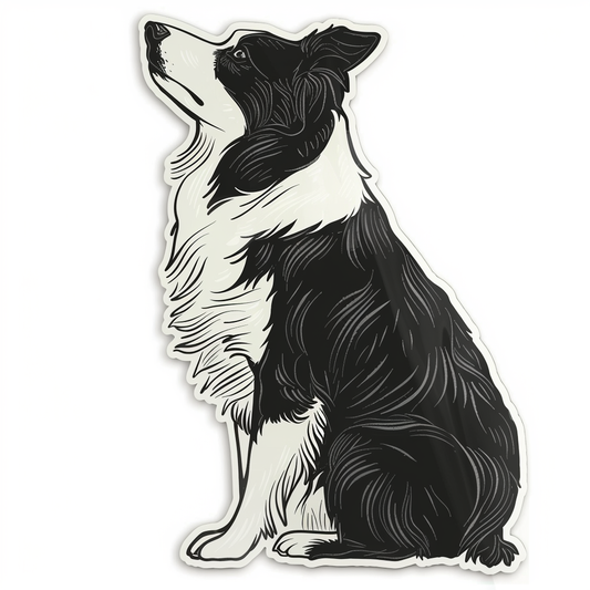 Border Collie Dog majestic Expressive surreal Vinyl Decal Sticker for Car, Laptop, Tumbler and more # F021726-4" x 4"