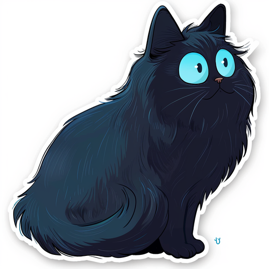 Persian Cat Expressive surreal Vinyl Decal Sticker for Car, Laptop, Tumbler and more # F016069