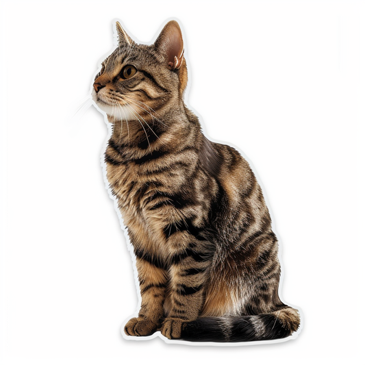 American Shorthair Cat majestic Expressive surreal Vinyl Decal Sticker for Car, Laptop, Tumbler and more # F019778-4" x 4"