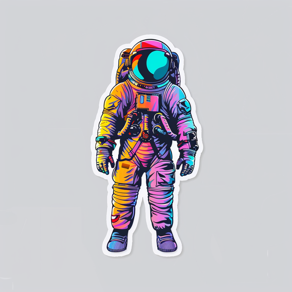 Sticker of an astronaut majestic Expressive surreal Vinyl Decal Sticker for Car, Laptop, Tumbler and more # F021997