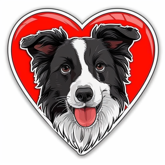 Border Collie Dog majestic Expressive surreal Vinyl Decal Sticker for Car, Laptop, Tumbler and more # F021827-4" x 4"