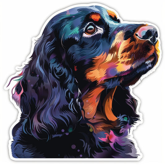 Cocker Spaniel Dog majestic Expressive surreal Vinyl Decal Sticker for Car, Laptop, Tumbler and more # F020107-4" x 4"