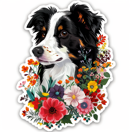 Border Collie Dog majestic Expressive surreal Vinyl Decal Sticker for Car, Laptop, Tumbler and more # F021746-4" x 4"