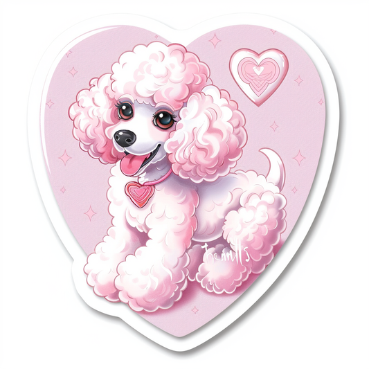 Poodle Dog heartcore Vinyl Decal Sticker for Car, Laptop, Tumbler and more # F012326