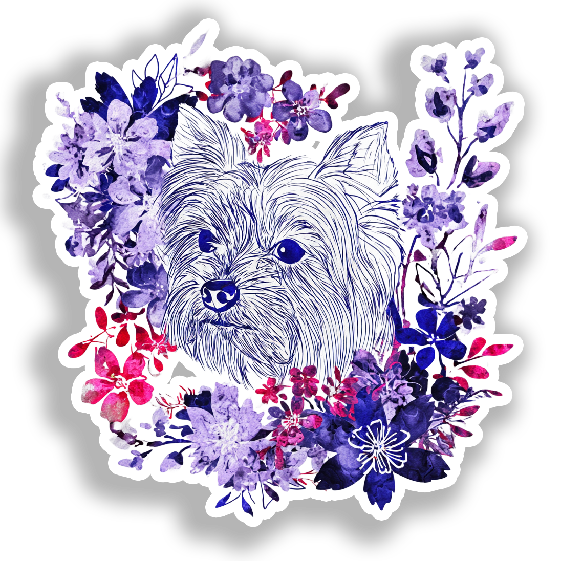 Yorkshire Terrier Dog Vinyl Decal Sticker for Car, Laptop, Tumbler and more # A017202-4" x 4"