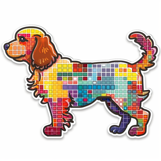 Cocker Spaniel Dog cyber punk Expressive surreal Vinyl Decal Sticker for Car, Laptop, Tumbler and more # F020319-4" x 4"
