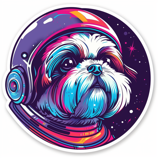 Adorable Shih Tzu Dog Expressive surreal Vinyl Decal Sticker for Car, Laptop, Tumbler and more # F018435