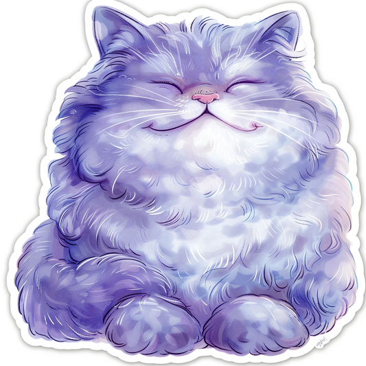 Adorable Turkish Angora Cat  Vinyl Decal Sticker for Car, Laptop, Tumbler and more # F020976-4" x 4"
