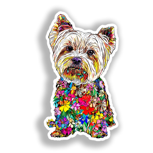Yorkshire Terrier Dog Vinyl Decal Sticker for Car, Laptop, Tumbler and more # A017190-4" x 4"