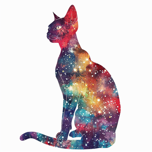 Abyssinian Cat astronaut majestic Expressive surreal Vinyl Decal Sticker for Car, Laptop, Tumbler and more # F021169-4" x 4"