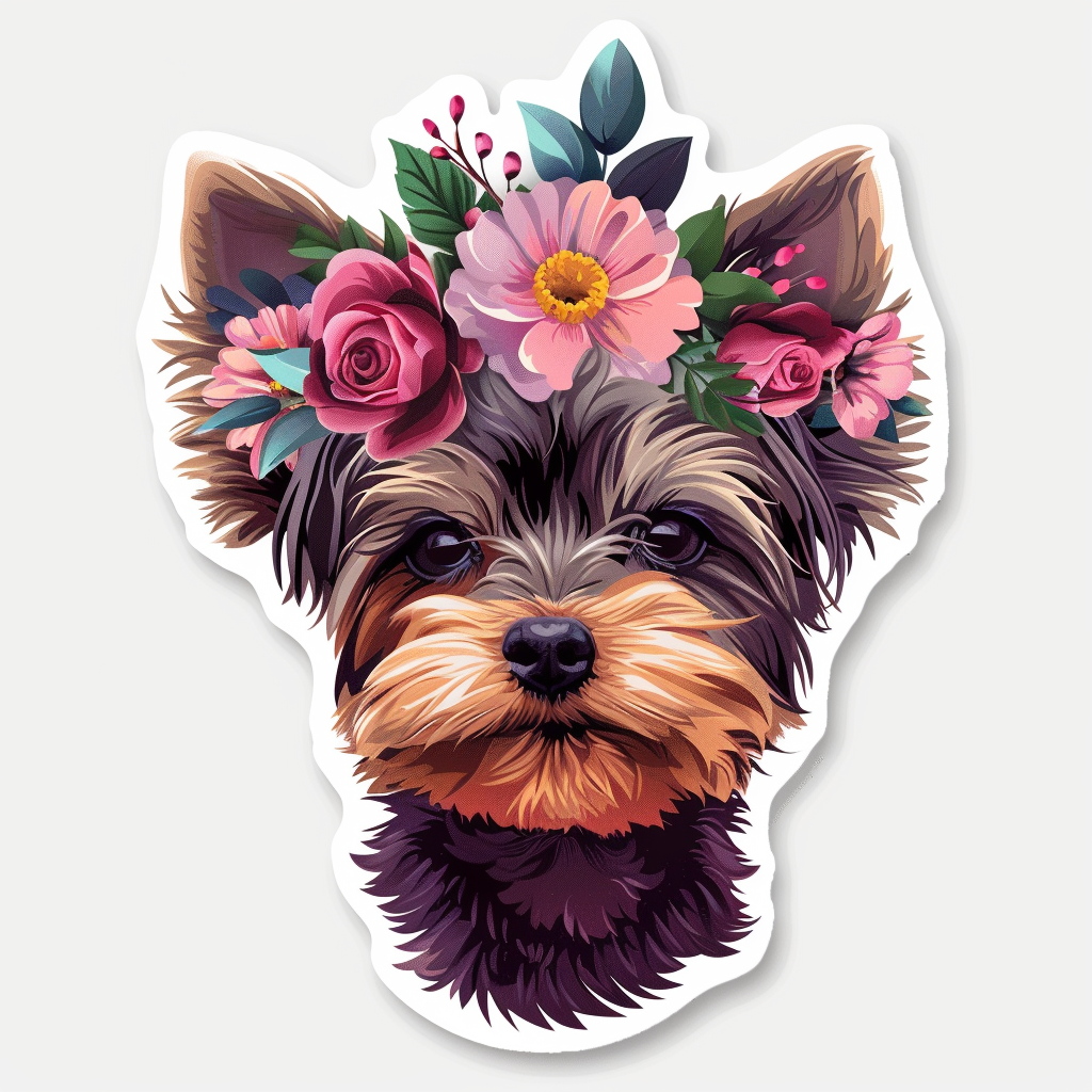 Yorkshire Terrier Dog Vinyl Decal Sticker for Car, Laptop, Tumbler and more # F07348