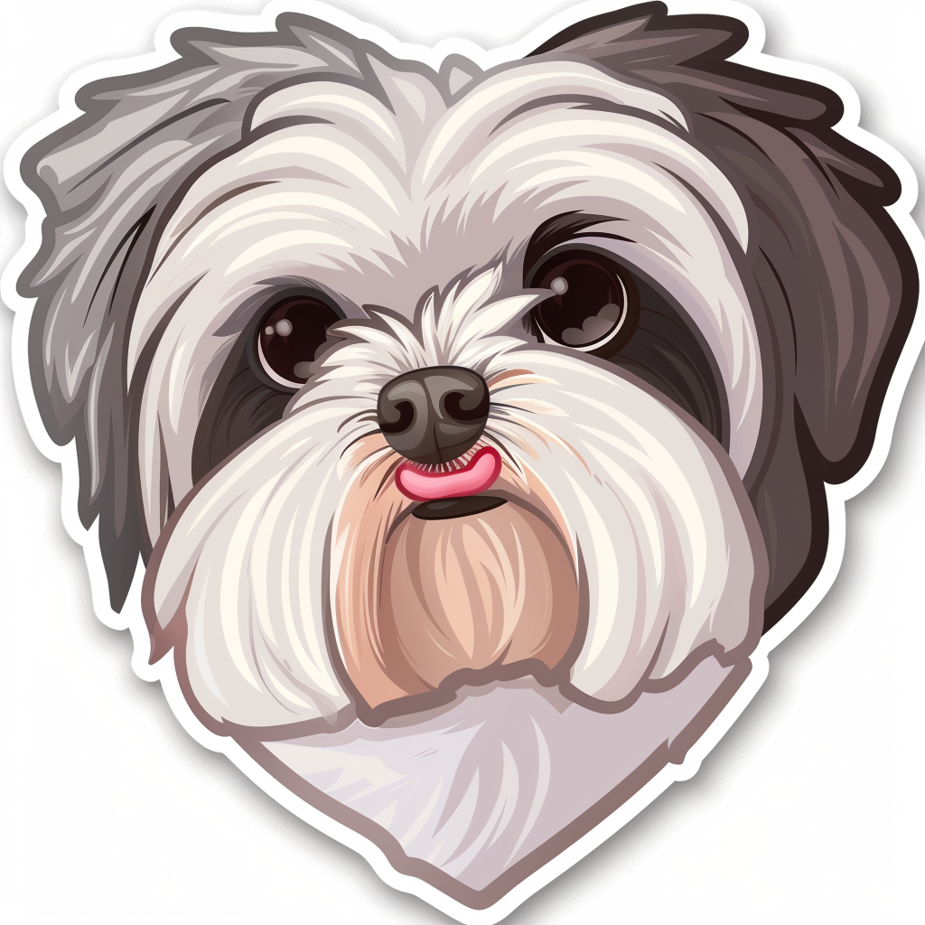 Adorable Shih Tzu Dog Expressive surreal Vinyl Decal Sticker for Car, Laptop, Tumbler and more # F018220