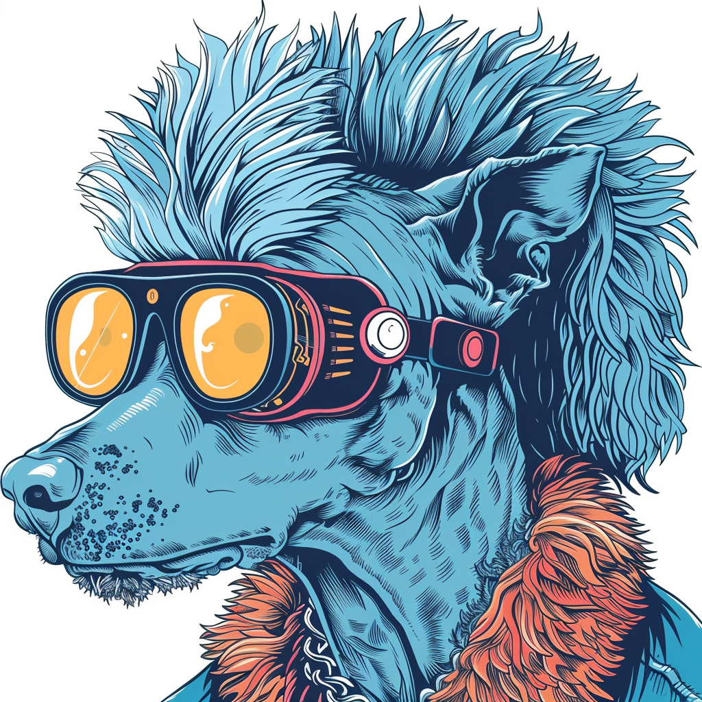 Poodle Dog cyber punk Vinyl Decal Sticker for Car, Laptop, Tumbler and more # F012515