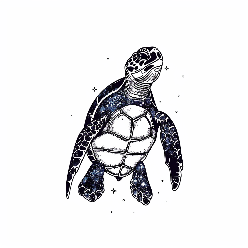 Sticker of a turtle majestic Expressive surreal Vinyl Decal Sticker for Car, Laptop, Tumbler and more # F022000