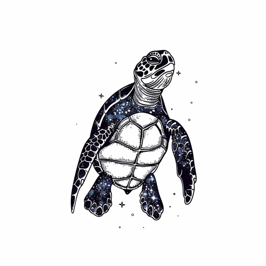Sticker of a turtle majestic Expressive surreal Vinyl Decal Sticker for Car, Laptop, Tumbler and more # F022000