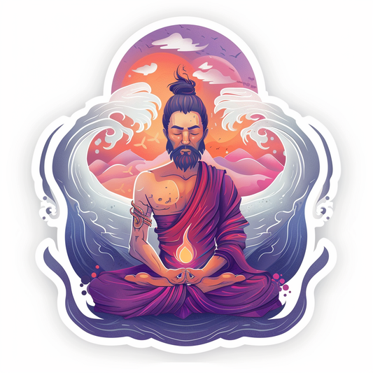 Buddha majestic Expressive surreal Vinyl Decal Sticker for Car, Laptop, Tumbler and more # F017060