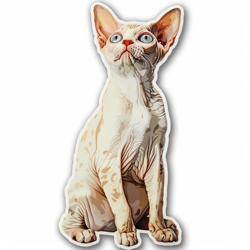 Devon Rex Cat Vinyl Decal Sticker for Car, Laptop, Tumbler and more # F09756