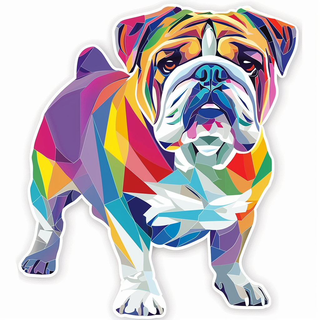 Bulldog Dog majestic Expressive surreal Vinyl Decal Sticker for Car, Laptop, Tumbler and more # F017506