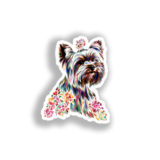 Yorkshire Terrier Dog Vinyl Decal Sticker for Car, Laptop, Tumbler and more # A017157-4" x 4"