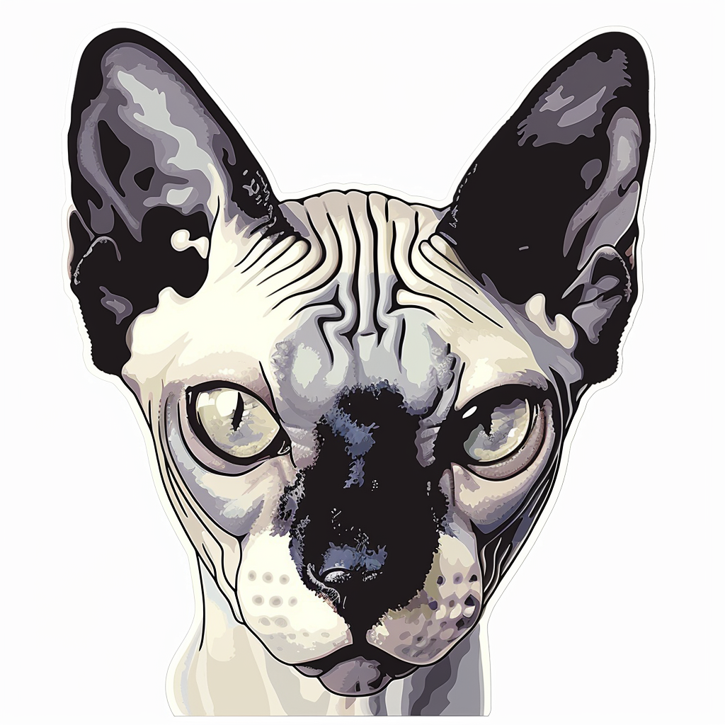Sphynx Cat Vinyl Decal Sticker for Car, Laptop, Tumbler and more # F010022